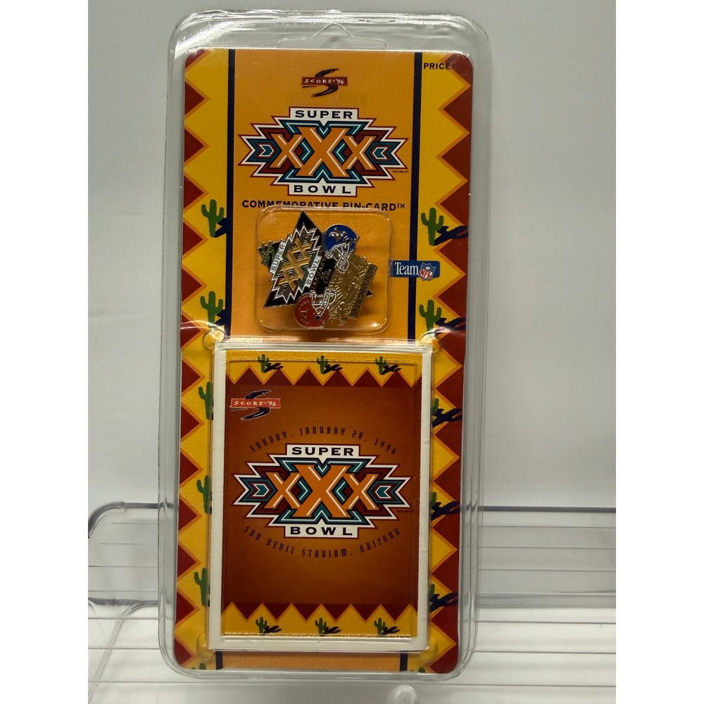 Score 96 Super Bowl XXX Commemorative Pin-Card Limited Edition 1996 NFL Arizona